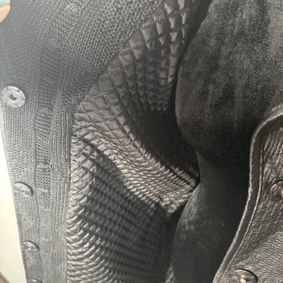 Guess Womens Black Textured Faux Leather Coat Size‎ M - Picture 8 of 10